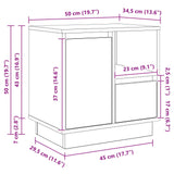 Armadio da Notte con cassetto 2 pcs Grigio 50 x 34,5 x 50 cm.