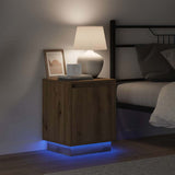 Armadio da Notte 2 pz Rovere artigianale 39 x 34,5 x 50 cm