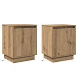 Armadio da Notte 2 pz Rovere artigianale 39 x 34,5 x 50 cm