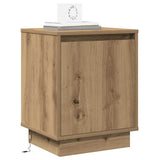 Armadio da Notte 2 pz Rovere artigianale 39 x 34,5 x 50 cm