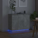 Madia LED Grigio cemento 90 x 32 x 75 cm Legno truciolato