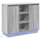 Madia LED Grigio Sonoma 90 x 32 x 75 cm Legno truciolato