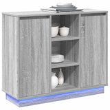 Madia LED Grigio Sonoma 90 x 32 x 75 cm Legno truciolato