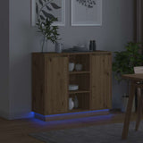 Madia LED Rovere artigianale 90 x 32 x 75 cm Legno truciolato