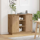 Madia LED Rovere artigianale 90 x 32 x 75 cm Legno truciolato