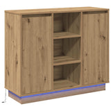 Madia LED Rovere artigianale 90 x 32 x 75 cm Legno truciolato