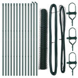 Recinzione con pali. Verde 1.4 x 25 m Acciaio rivestito in PVC