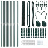 Recinzione con pali. Verde 1.4 x 25 m Acciaio rivestito in PVC