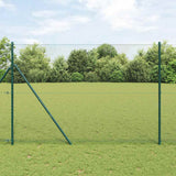 Recinzione con pali. Verde 1.5 x 25 m Acciaio rivestito in PVC