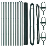 Recinzione con pali. Verde 1.5 x 25 m Acciaio rivestito in PVC