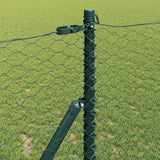 Recinzione con pali. Verde 1 x 50 m Acciaio rivestito in PVC