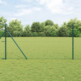 Recinzione con pali. Verde 1 x 50 m Acciaio rivestito in PVC