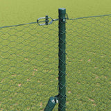 Recinzione con pali. Verde 1.5 x 50 m Acciaio rivestito in PVC