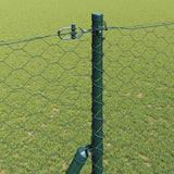 Recinzione con pali. Verde 1.5 x 50 m Acciaio rivestito in PVC