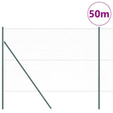 Recinzione con pali. Verde 1.5 x 50 m Acciaio rivestito in PVC