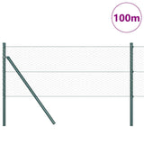 Recinzione con pali. Verde 0.6 x 100 m Acciaio rivestito in PVC