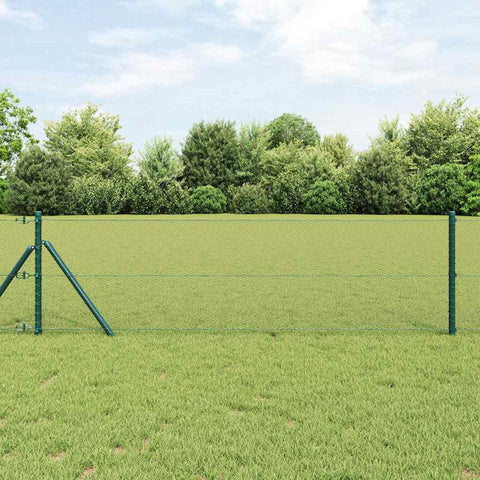 Recinzione con pali. Verde 0.8 x 100 m Acciaio rivestito in PVC