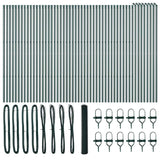 Recinzione con pali. Verde 1 x 100 m Acciaio rivestito in PVC