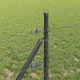 Recinzione con pali. Grigio 0.4 x 10 m Acciaio rivestito in PVC