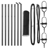 Recinzione con pali. Grigio 0.4 x 10 m Acciaio rivestito in PVC