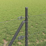 Recinzione con pali. Grigio 0.5 x 10 m Acciaio rivestito in PVC