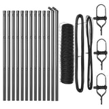 Recinzione con pali. Grigio 0.6 x 25 m Acciaio rivestito in PVC