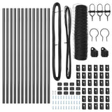 Recinzione con pali. Grigio 0.6 x 25 m Acciaio rivestito in PVC