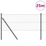 Recinzione con pali. Grigio 0.6 x 25 m Acciaio rivestito in PVC