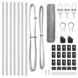 Recinzione con pali. Argento 0.6 x 10 m