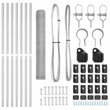 Recinzione con pali. Argento 1 x 10 m Acciaio rivestito in PVC