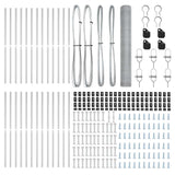 Recinzione con pali. Argento 1 x 50 m Acciaio rivestito in PVC