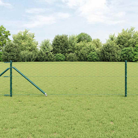 Recinzione con pali. Verde 0.6 x 10 m Acciaio rivestito in PVC
