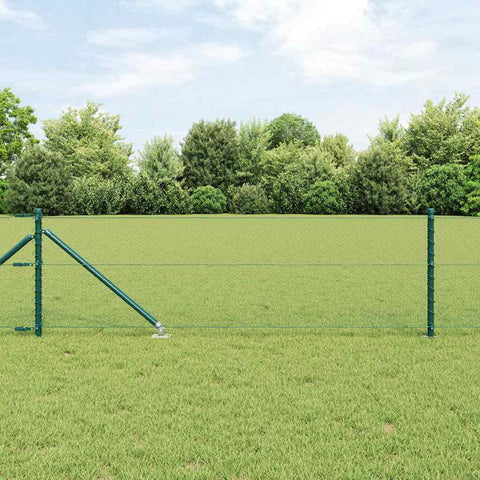 Recinzione con pali. Verde 0.8 x 100 m Acciaio rivestito in PVC