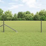 Recinzione con pali. Grigio 0.8 x 25 m Acciaio rivestito in PVC