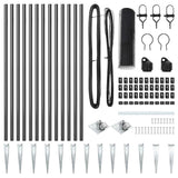 Recinzione con pali. Grigio 1 x 25 m Acciaio rivestito in PVC