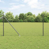 Recinzione esagonale da esterno con palo 100 x 1,4 m Grigio