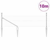 Recinzione con pali. Argento 0.5 x 10 m