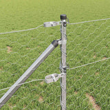 Recinzione esagonale da esterno con palo 10 x 0,6 m Argento
