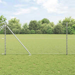Recinzione con pali. Argento 1 x 10 m Acciaio rivestito in PVC