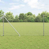 Recinzione con pali. Argento 1 x 10 m Acciaio rivestito in PVC