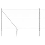 Recinzione con pali. Argento 1 x 10 m Acciaio rivestito in PVC