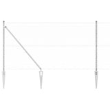 Recinzione con pali. Argento 1 x 10 m Acciaio rivestito in PVC