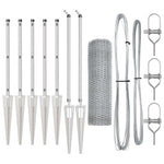 Recinzione con pali. Argento 1 x 10 m Acciaio rivestito in PVC