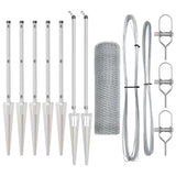 Recinzione con pali. Argento 1 x 10 m Acciaio rivestito in PVC