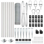 Recinzione con pali. Argento 1 x 10 m Acciaio rivestito in PVC