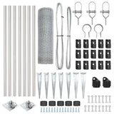 Recinzione con pali. Argento 1 x 10 m Acciaio rivestito in PVC