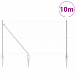 Recinzione con pali. Argento 1 x 10 m Acciaio rivestito in PVC