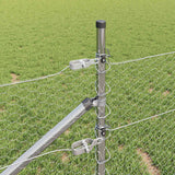 Recinzione con pali. Argento 1 x 50 m Acciaio rivestito in PVC