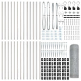 Recinzione con pali. Argento 1 x 50 m Acciaio rivestito in PVC