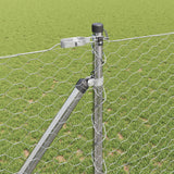 Recinzione esagonale da esterno con palo 100 x 1,2 m Argento